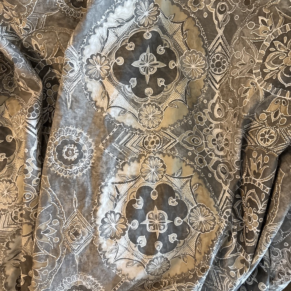 POTTERY BARN Jacolyn ? DUVET COVER F/Q 2 STD SHAMS, GREY/WHITE SPARE BR DISPLAY - Picture 8 of 14